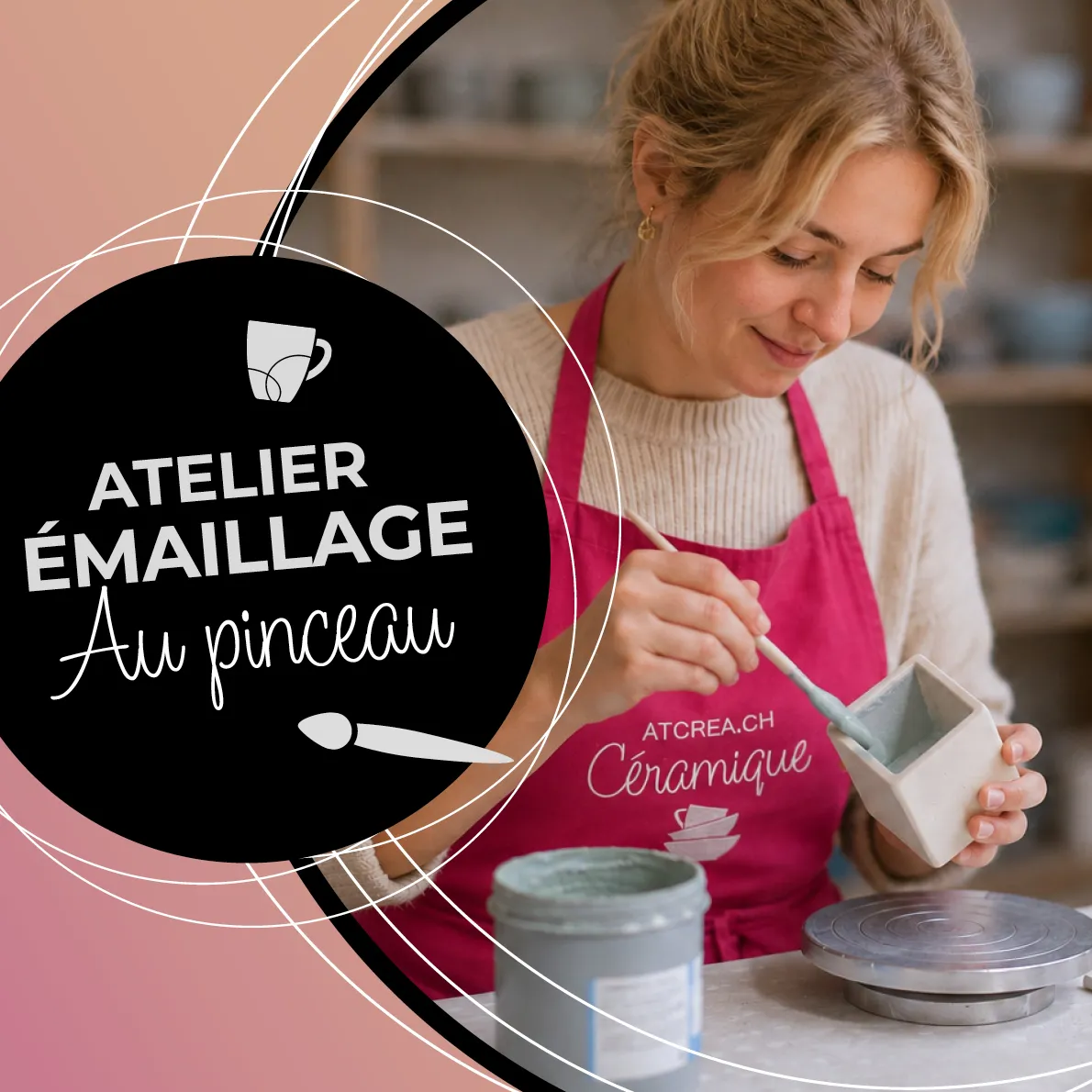 Atelier d'émaillage au pinceau