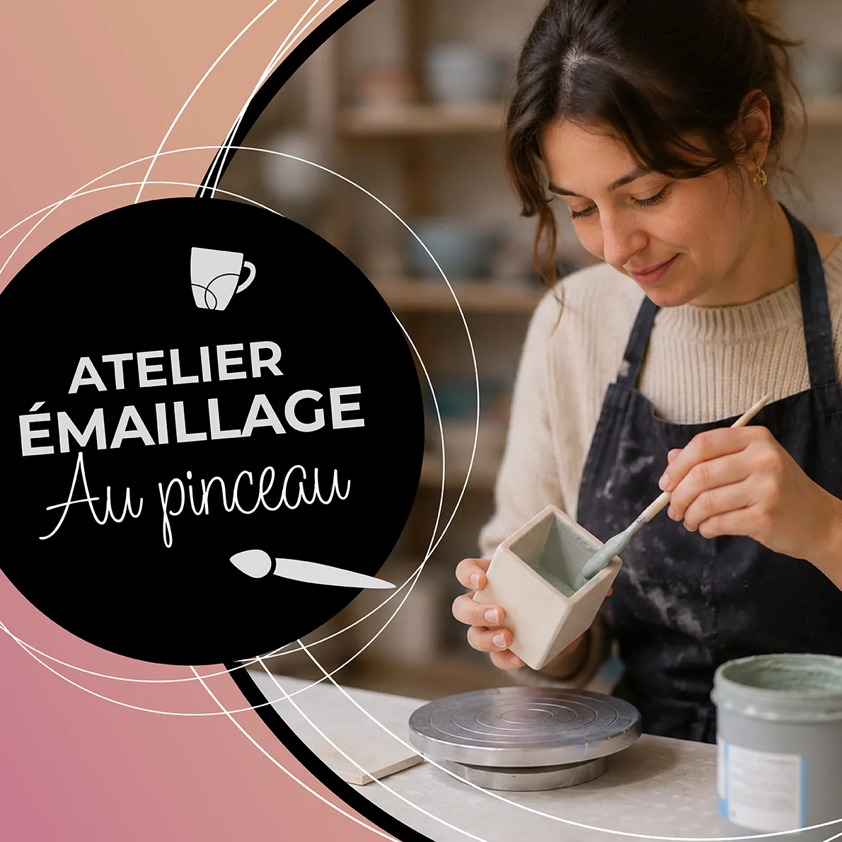 Atelier d'émaillage au pinceau