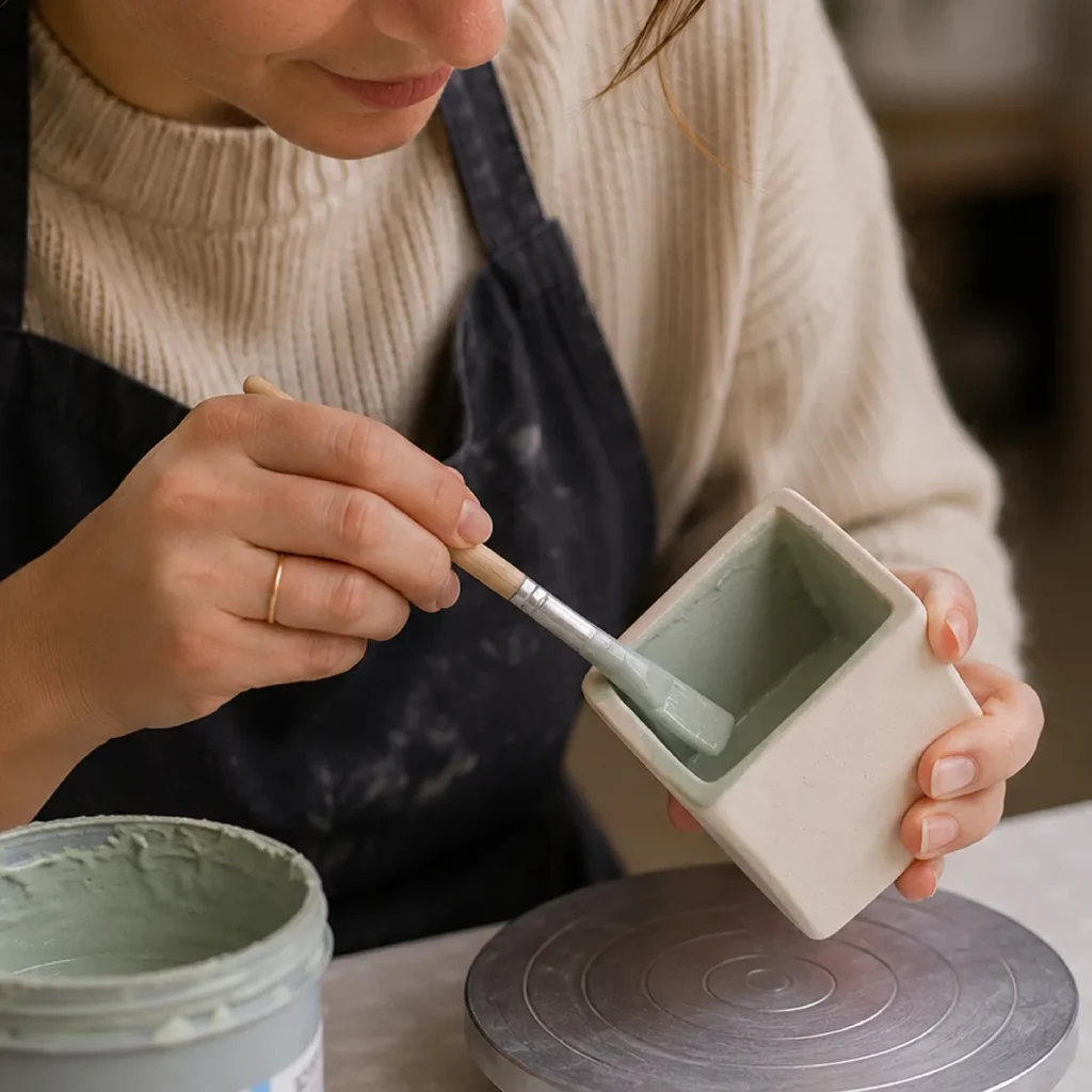 Atelier d'émaillage au pinceau