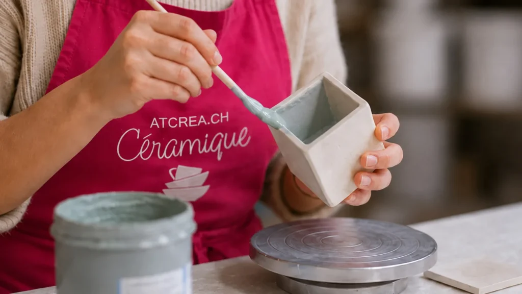 Atelier d'émaillage au pinceau